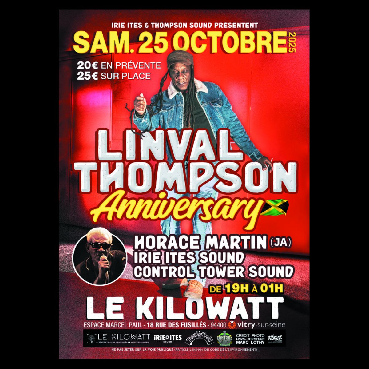 [ANNULE] LINVAL THOMPSON + HORACE MARTIN + IRIE ITES SOUND + CONTROL TOWER